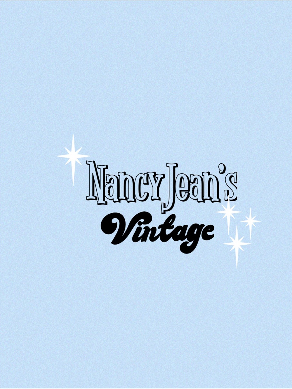 Nancy Jean's Vintage Logo Tee - Light Blue & Black